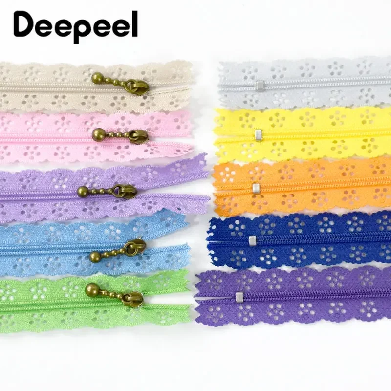 10/20Pcs 3# Lace Nylon Zipper 20-30cm Close End Coil Zip Decor Bags Home Textile Garment Zips Repair Kit DIY Sewing Accessories