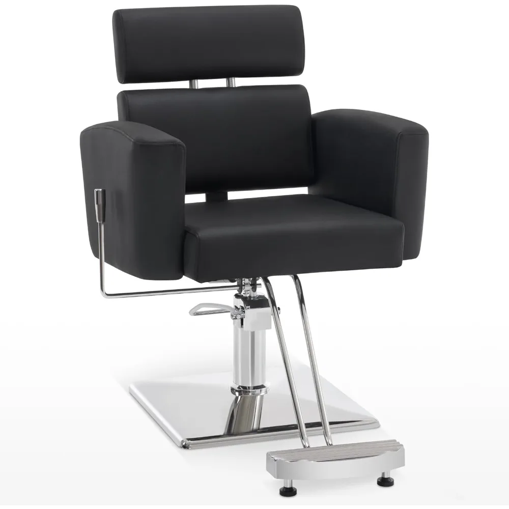 

Classic Barber Chair with Hydraulic Pump, Reclining Salon Chair for Hair Stylist, Barbershop, Home Salon, Spa Styling