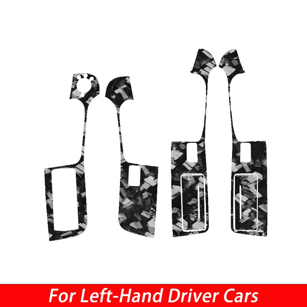 For Audi A6 S6 C6 2005-2011 Carbon Fiber Window Control Panel Kit Car Interiors Accessories Modifications Decorations Stickers