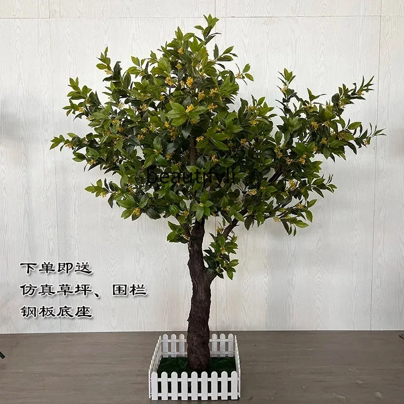 C139  Simulation Osmanthus Tree Artificial Fake Trees Bonsai Decoration Home Decoration