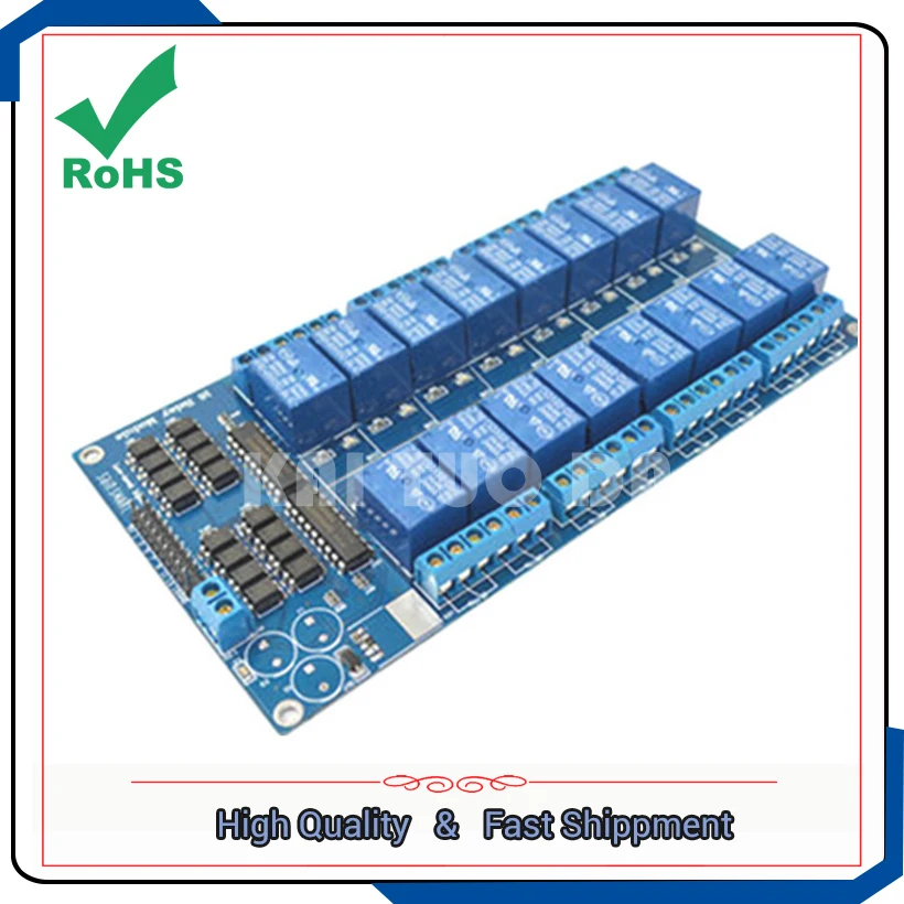 وحدة مرحل 5 فولت ذات 16 قناة مع لوحة توسيع مرحل حماية optocoupler إلى عزل optocoupler