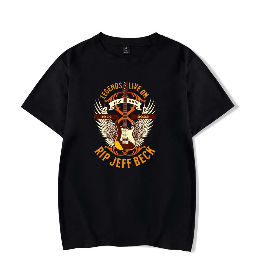 Jeff Beck T-shirt Vintage Guitarist Legends Live On Crewneck Short Sleeve Women Men's Tshirt Rest in Peace Clothes