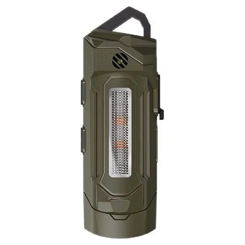 KYCOR-UV& Side Light Rechargeable Flashlight With Adjustable Magnetic Hook, Compact Pocket Buzzer Alarm Green