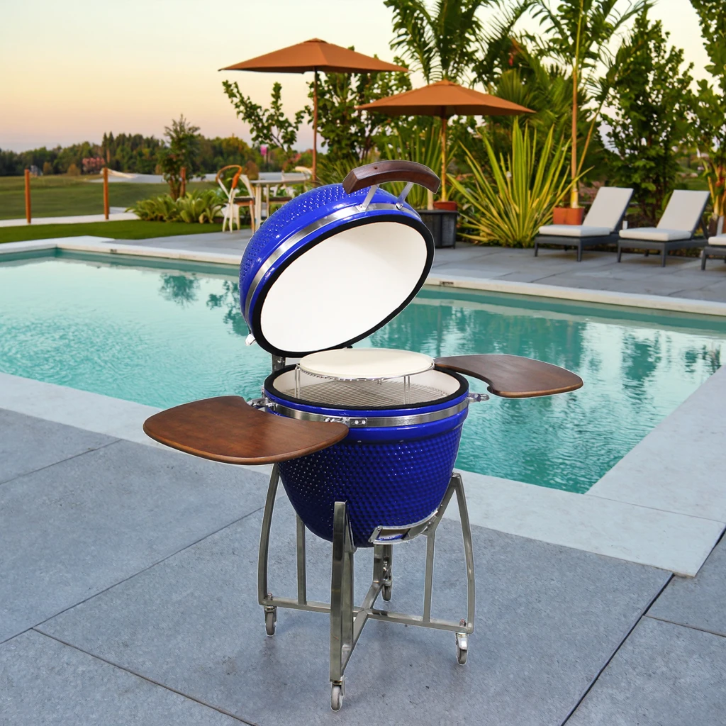 

Фабрика Auplex угольные грили для барбекю Big Green Kamado 23,5 дюймов садовый барбекю керамический гриль для барбекю курильщик