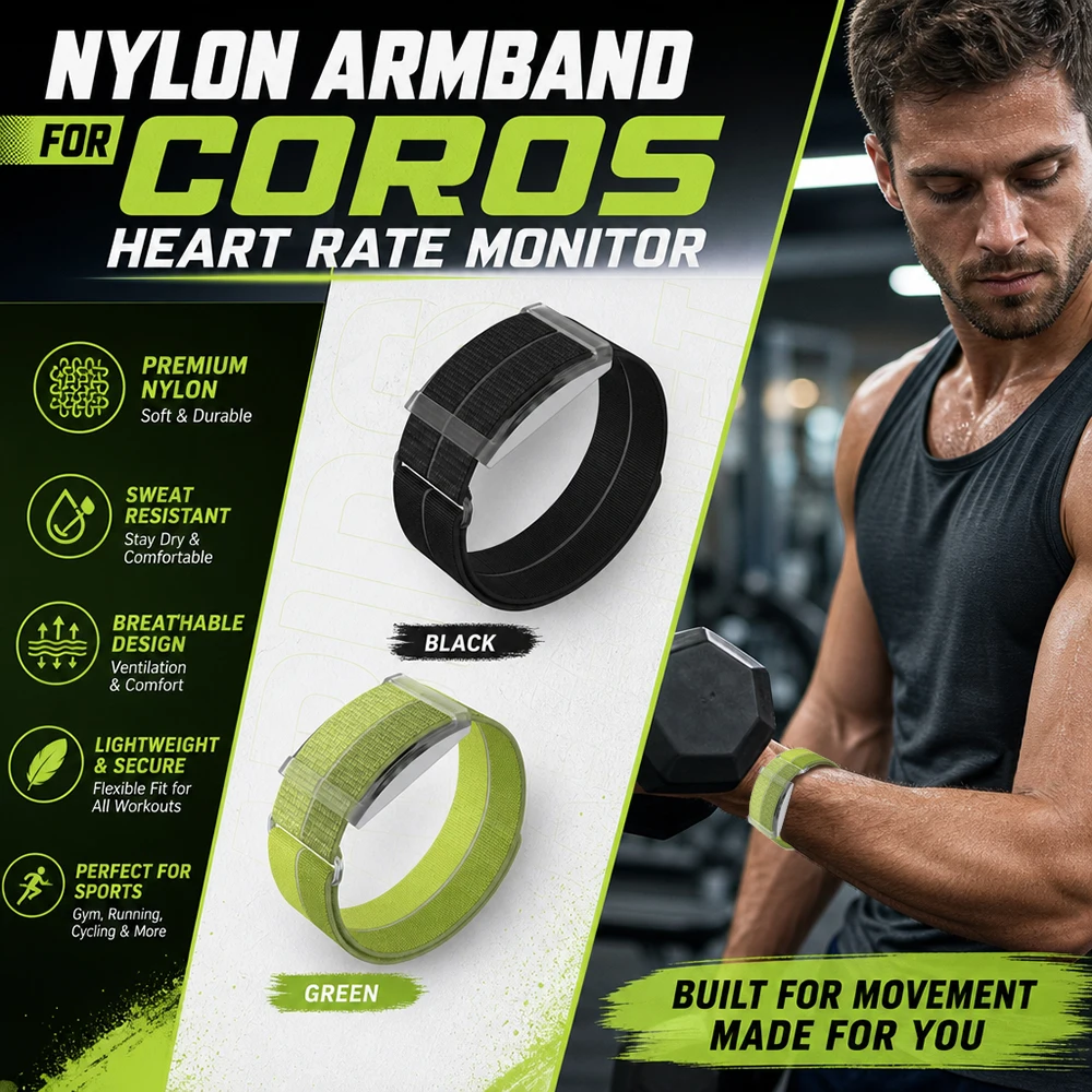 Breathable Feather Nylon Band for COROS Heart Rate Monitor Magic Buckle Soft Sport Replacement Bracelet Waterproof Wrist Strap