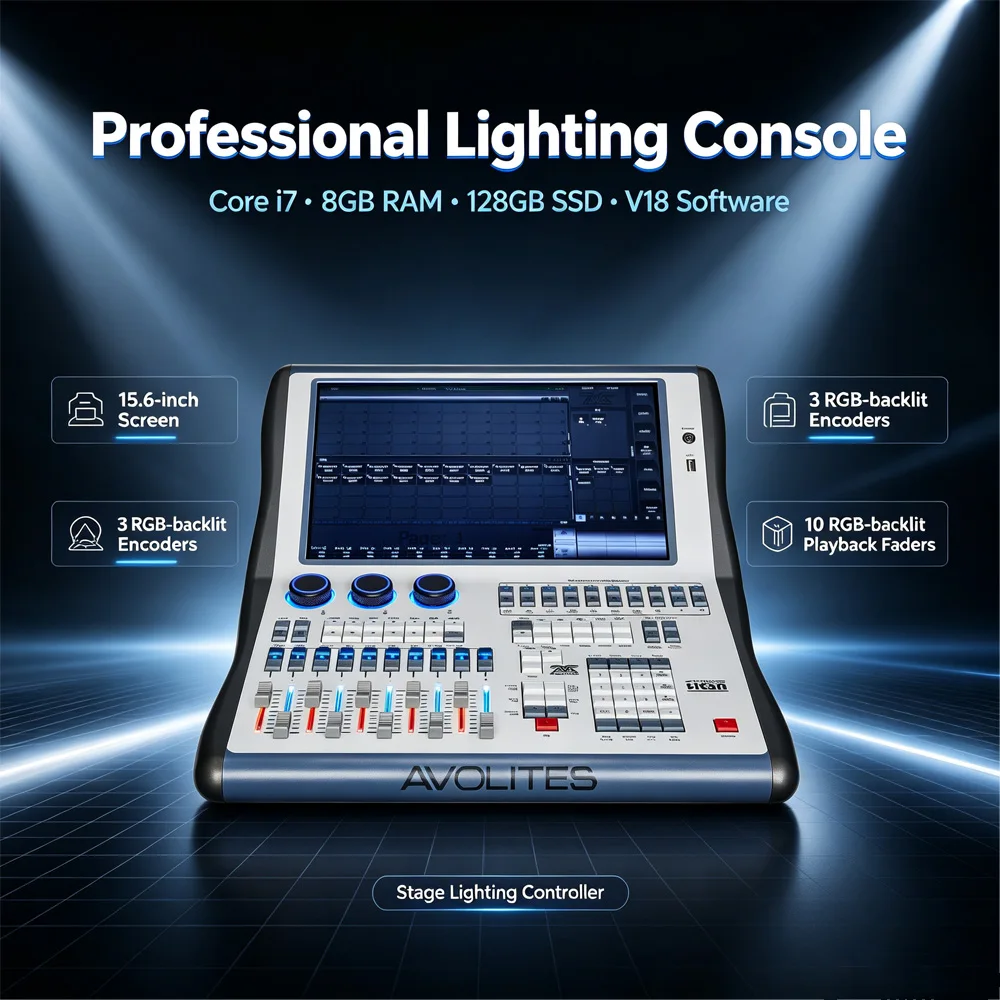 Quartz Pro i7 CPU 8G RAM  128G SSD With RGB Backlight DMX Controller For Moving Head Strobe Par Bar Dj Disco Stage Lighting Cons