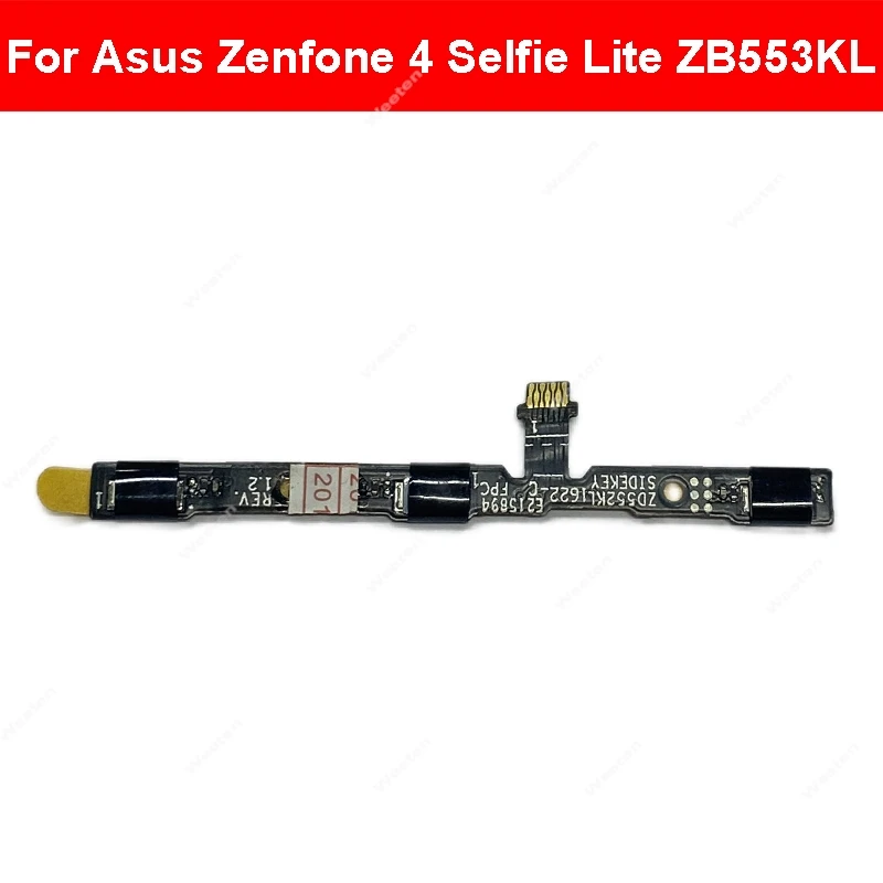 Botão lateral de volume de energia cabo flexível para asus zenfone 4 selfie lite zb553kl interruptor de controle de volume sidekey flex fita substituição