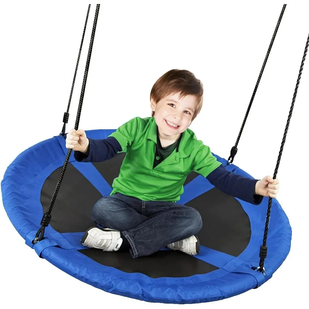 

Saucer Tree Swing 40 Inch 600lb Weight Capacity with 2pcs Hanging Straps, 900D Oxford Fabric Waterproof Durable Steel Frame and
