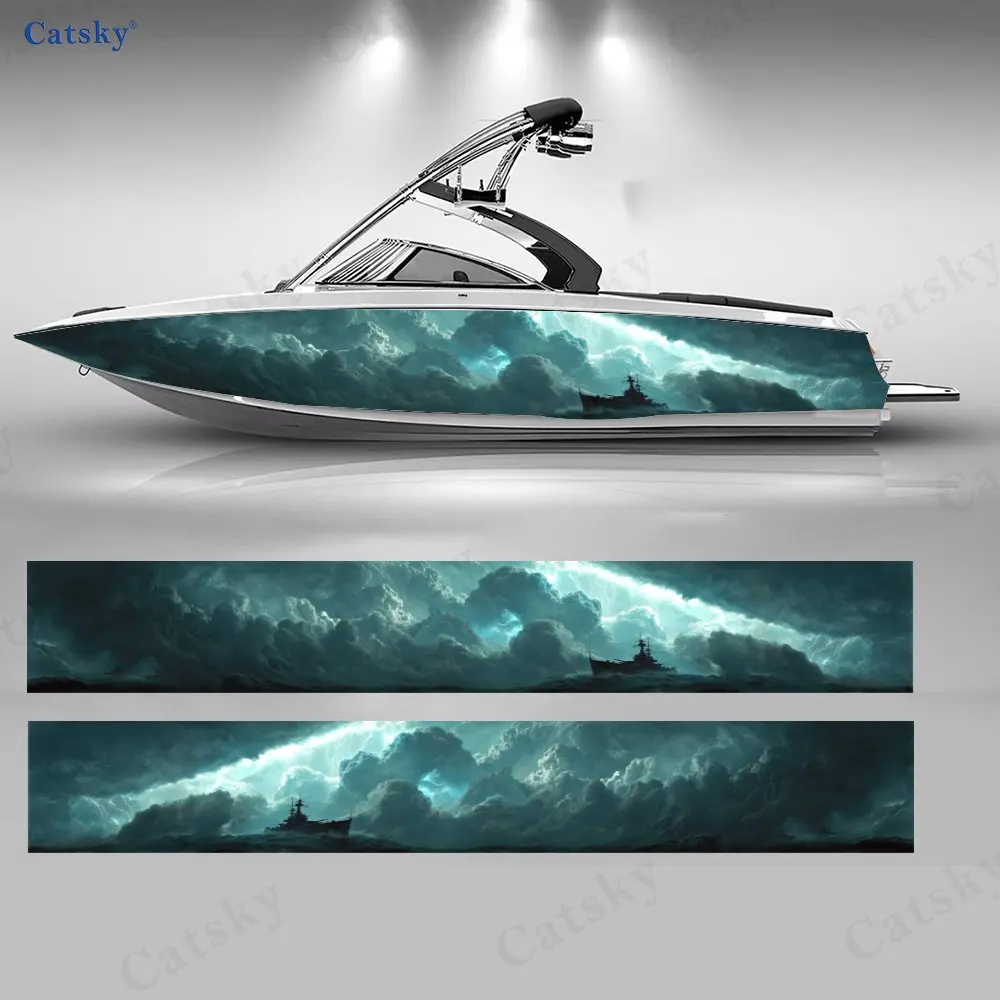 

Наклейки на морские военные корабли и парусные лодки Thundercloud, водонепроницаемые виниловые наклейки из ПВХ для рыболовных судов, прочный и стильный дизайн