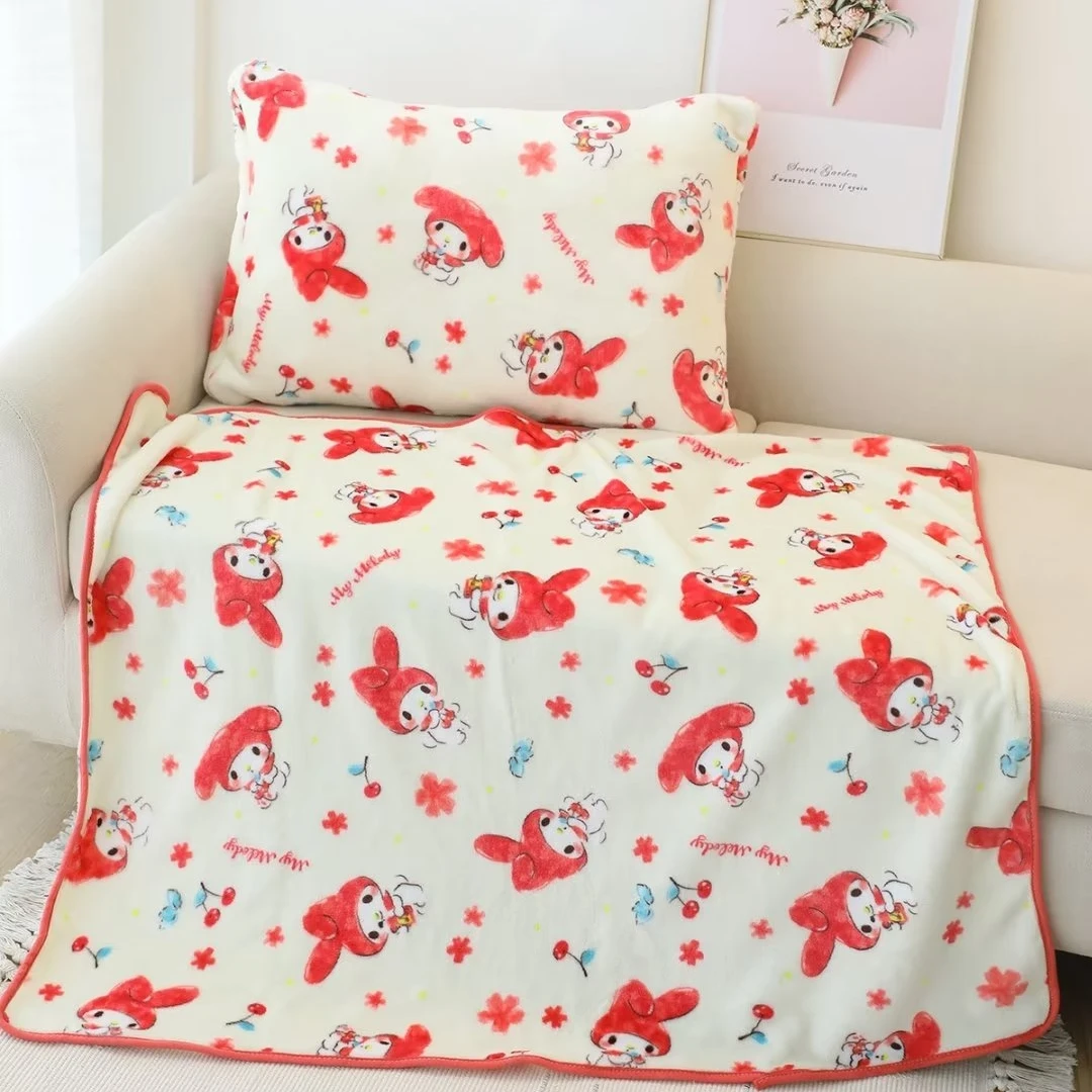 Cute My Melody Blanket Japanese Style Single Size Coral Fleece Blanket Cartoon Pattern Printing Blanket Bedspread Bedding Quilt