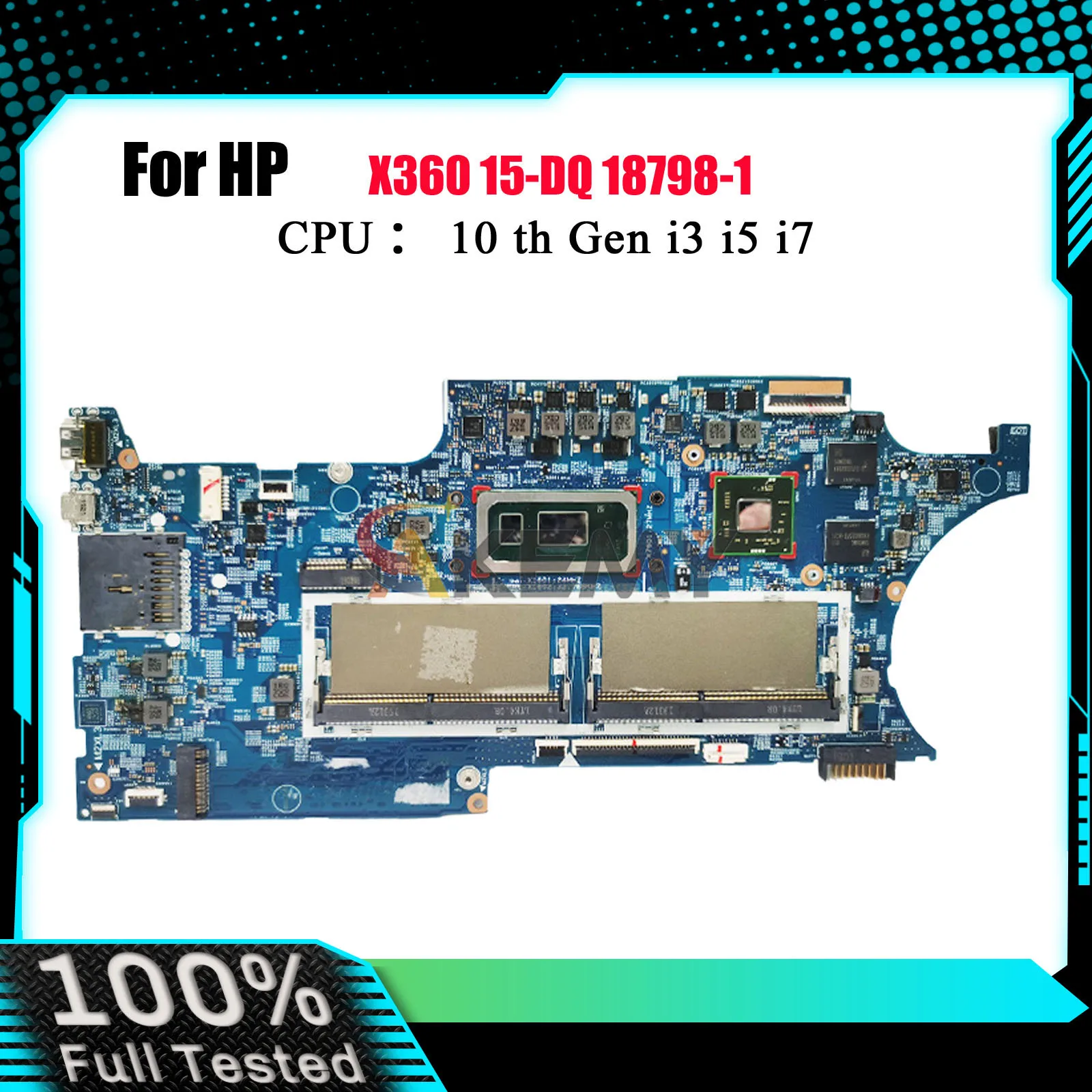 

18798-1 Laptop Motherboard L50974-601 L72027-601 For HP Envy X360 15-DQ With i5 i7 10th Gen CPU DDR4 100% Fully Tested