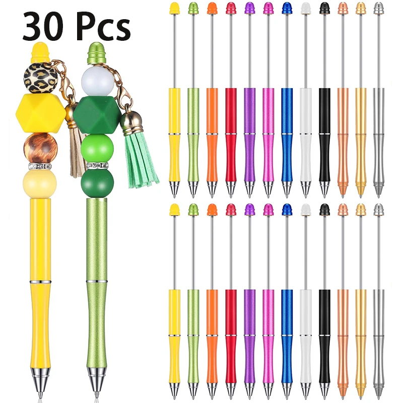 30Pcs Ballpoint Pen Metal Beadable Pens Pen Ball Pens Household Metal Pens Writing Pens