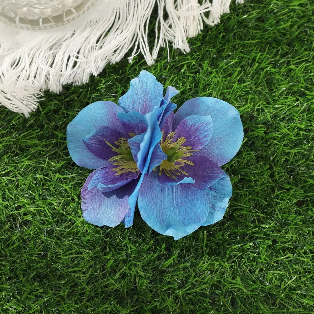 أنيقة محاكاة الزهور مشبك شعر الحلو الملونة الأزهار منقار البط كليب البوهيمي نمط شاطئ البحر عطلة أغطية الرأس