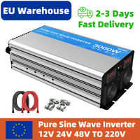 Pure Sine Wave Inverter 12/24V 220V 5000W 4000W 3000W 6000W Car Power Solar Inverter 12/24V DC to AC 220V Converter Transformer