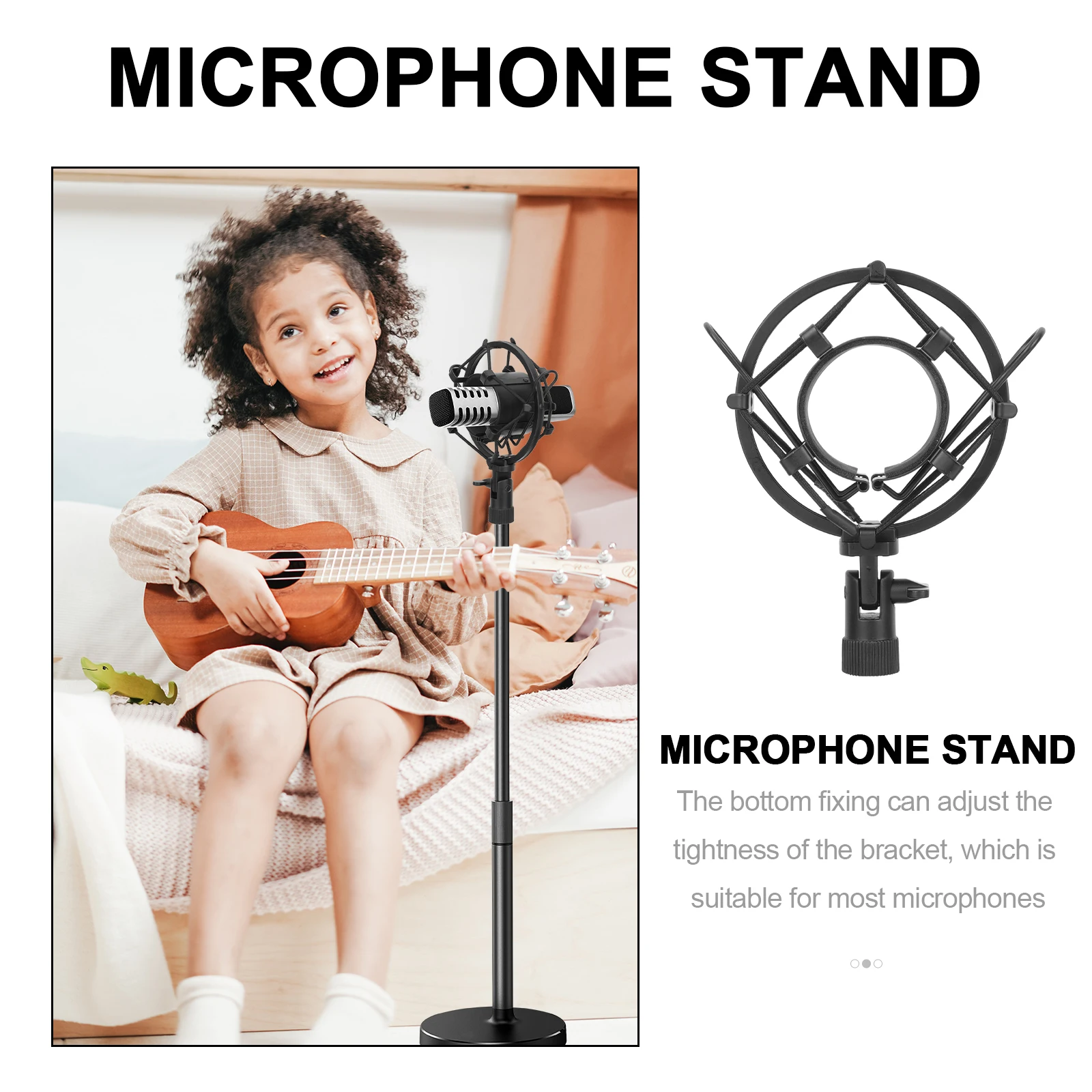 

Mobile Phone Holder Shockproof Microphone Desktop Stand Anti-vibration Mount Elastic Rope for