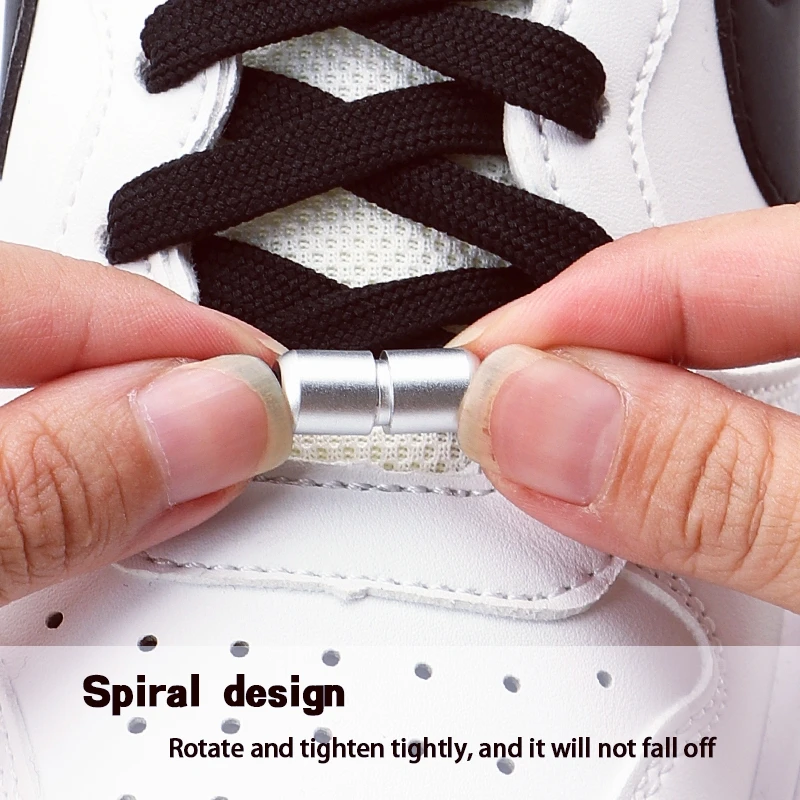 Automatic Shoelaces Without Ties Swivel Buckle Laces Sneakers No Tie Shoe Laces Adults Kids Thick Flat Shoelace 1Pair