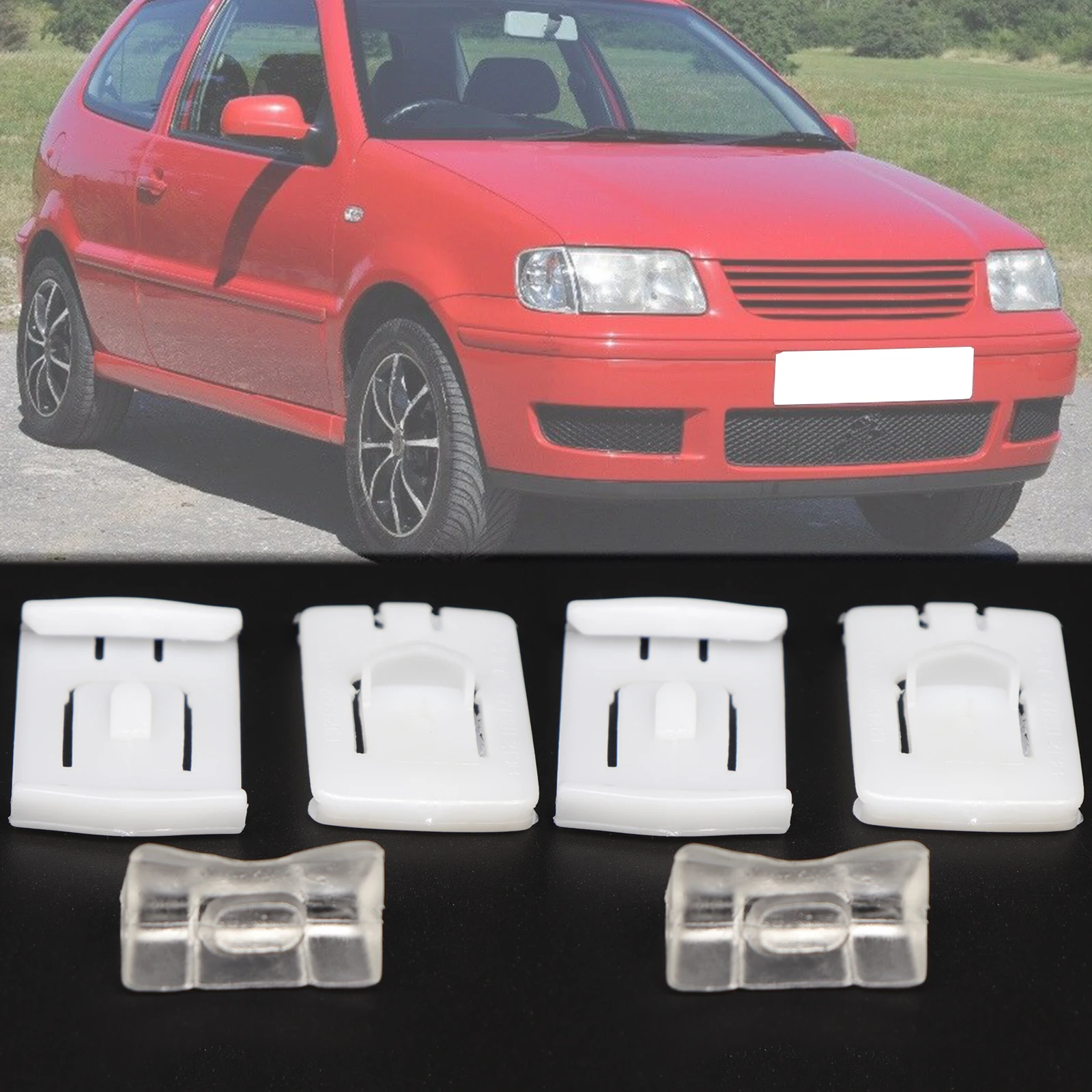 

6/12X Car Seat Fastener Rail Runner Clip Slider Guide Piece For VW POLO Mk3 6N 6KV Derby 1994 1995 1996 1997 1998 1999 2000 2001