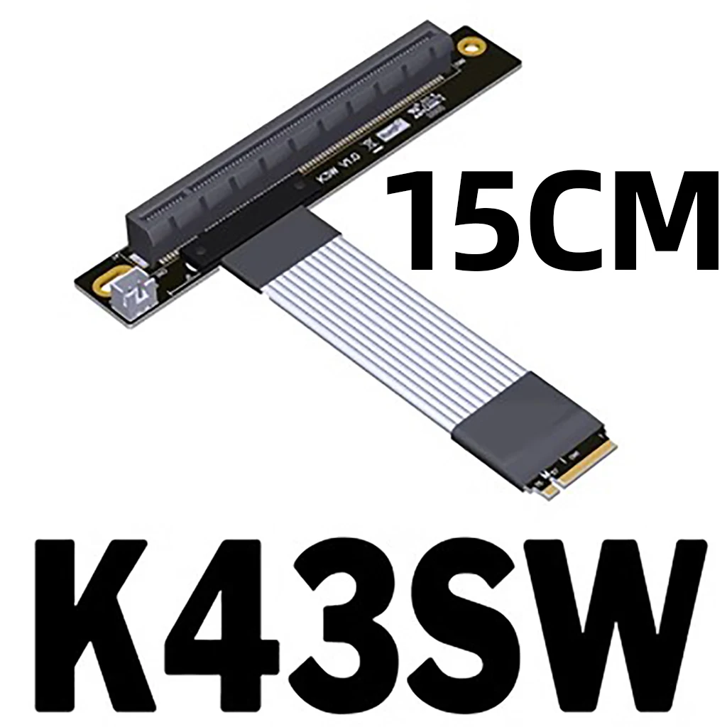 

K43 M.2 для NVMe к PCI-E x16 Удлинительный кабель PCIE 4,0 x16 графическая карта памяти M.2 M key гибкий кабель для STX GPU