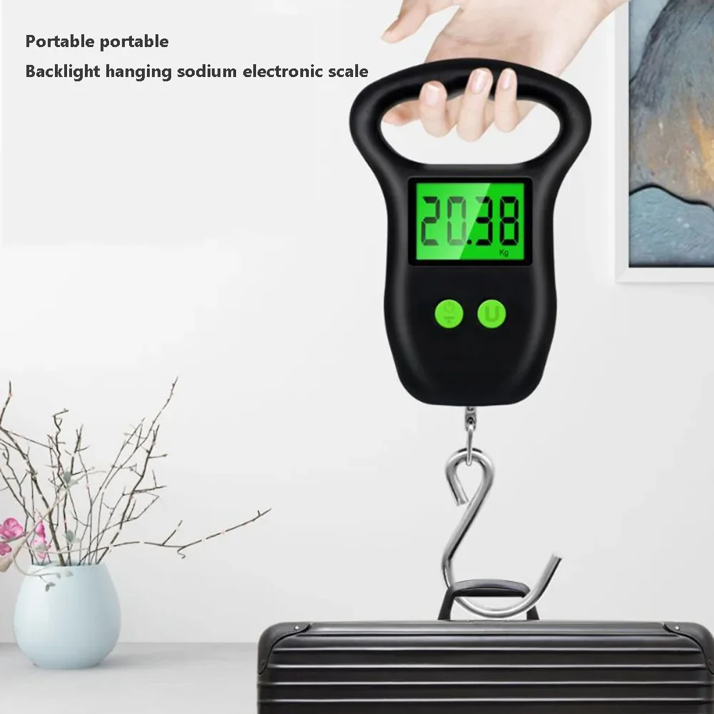 Portable 50kg Hanging Scale with Backlight Electronic Fishing Weights Pocket Digital Scales for Fishing Luggage Weight Tool