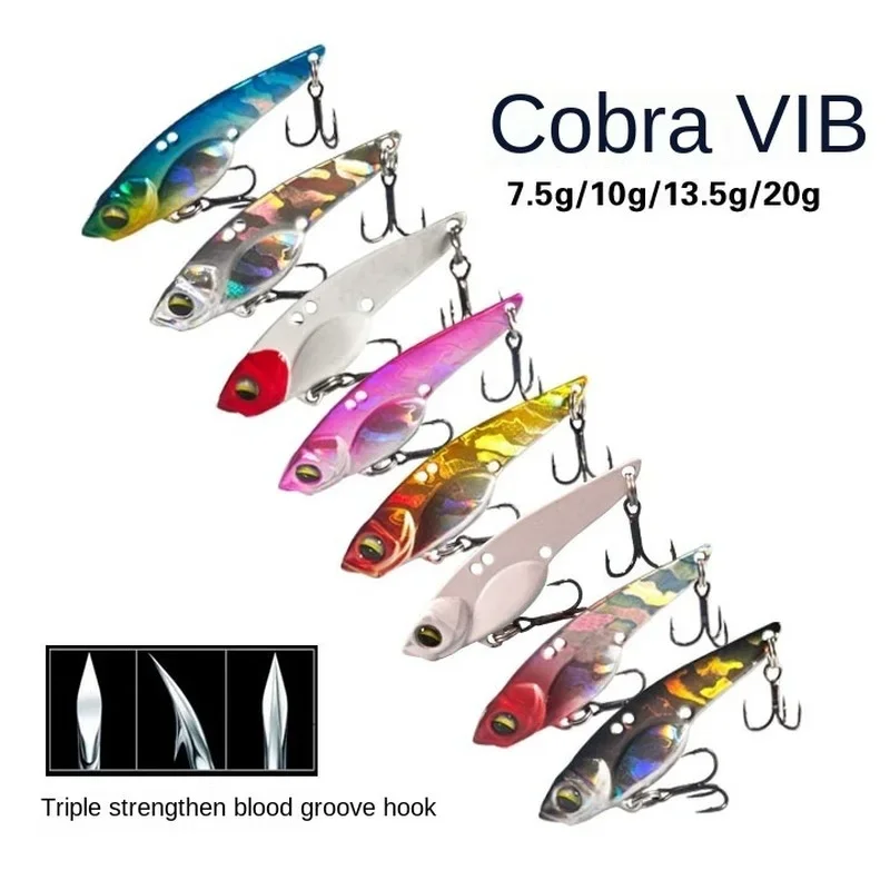 News Metal VIB 13/18/25/30G Fishing Lure Vibration Spoon Hard Baits with Feather Crankbait Wobbler Swimbait Cicada VIB Tackle