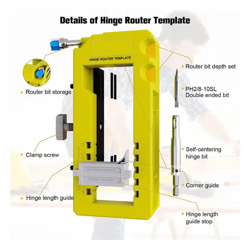 Door Hinge Jig Door Hinge Mortiser Hinge Installation Kit Door Hinge Router Template For 3 Inch to 5 Inch Hinges