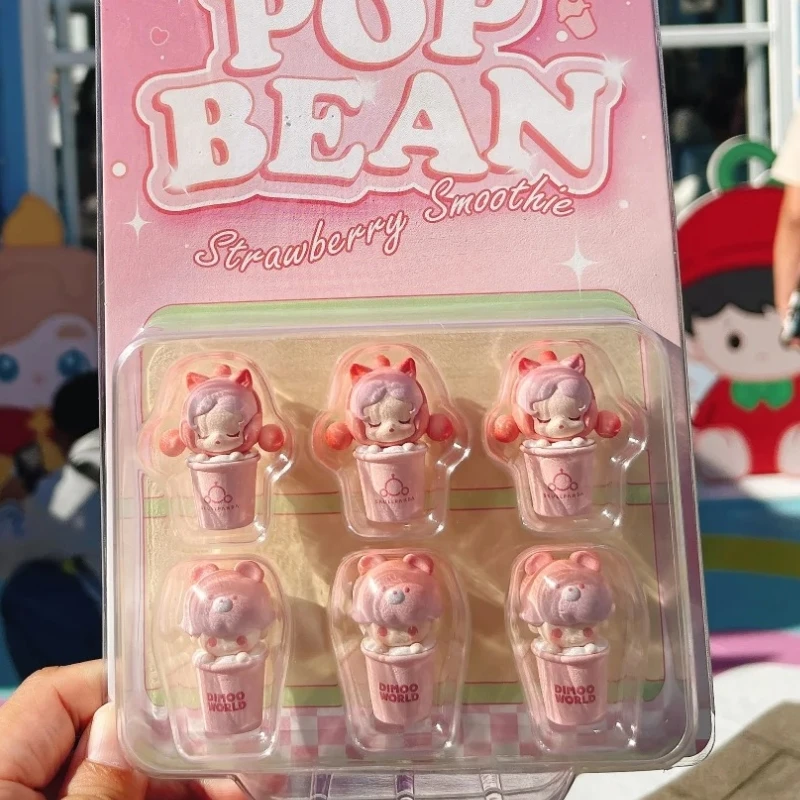 Original Bean Toasted Refrigerator Sticker Strawberry Milkshake Series Anime Figure Mini Modle Decoration Collection