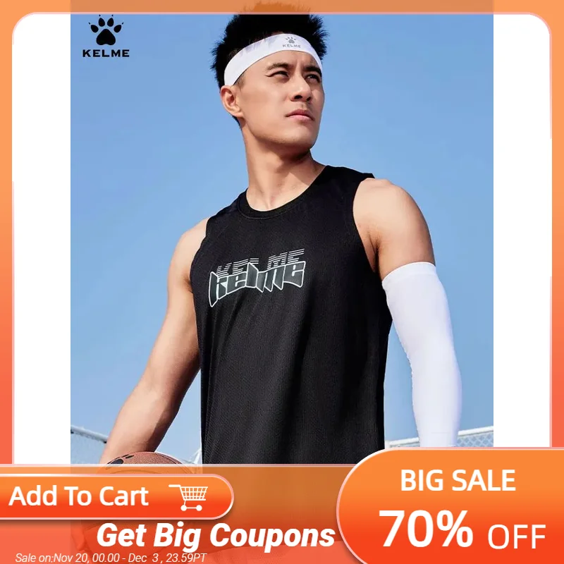 

Kelme Sleeveless Vest For Men's Basketball Football Sports Breathable T-shirt Camisole Running Fitness Sports Tank Top