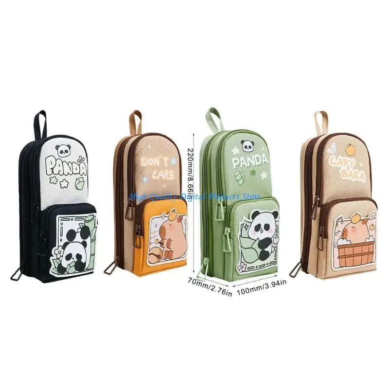 U2JE Standing Pen Holder Storage Bag Travel Makeup Brush Holder Portable Pen Pouches