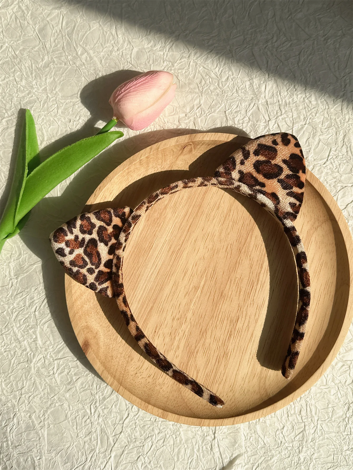 New leopard print cute cat ear hairband super cute sweet face wash hairpin cute headband headwear