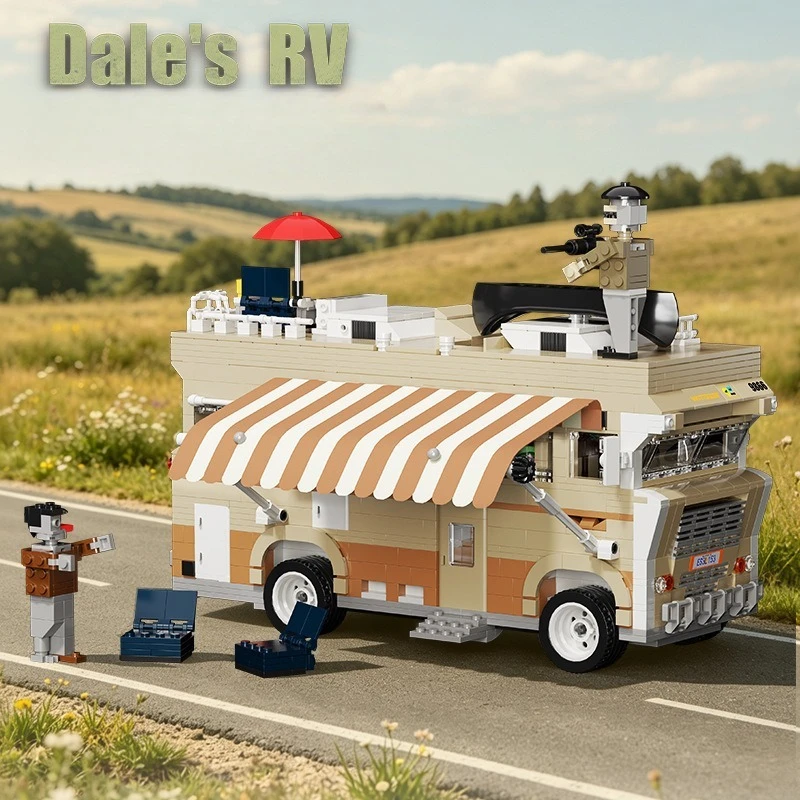Dell RV Puzzle Assembly Building Block Toy Set Survival RV Model Creative Home Desktop Decoration Holiday Toy Assembly Gift