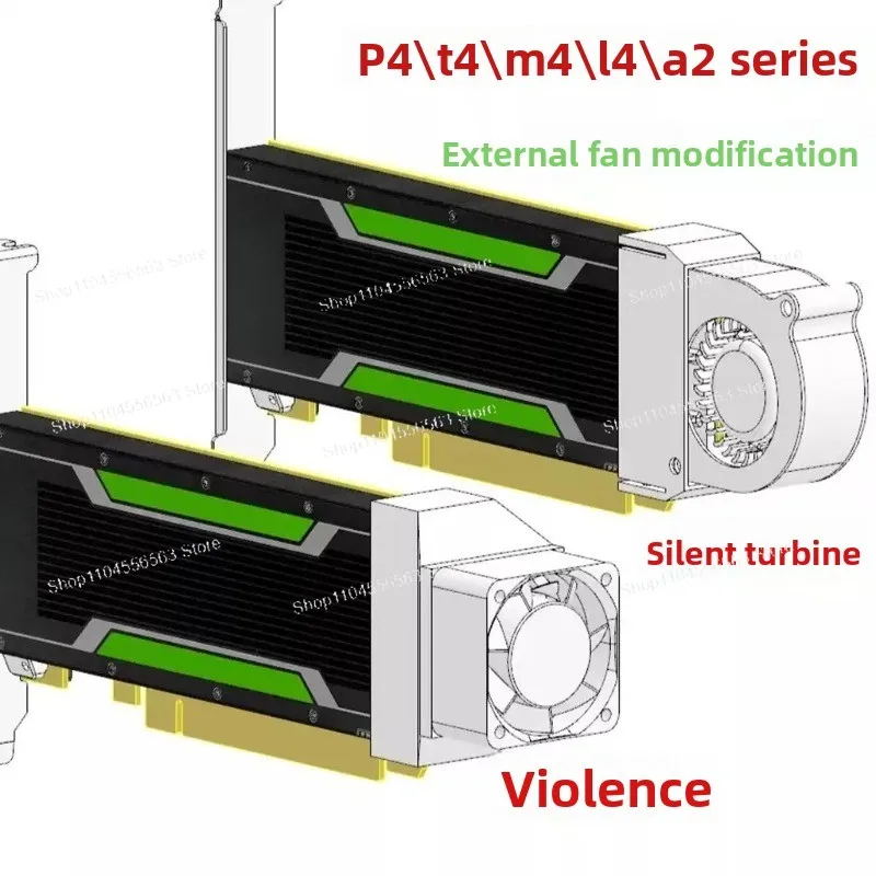 

Fits Nvidia Tesla P4, T4, M4, L4, A2 Graphics Card U-shaped Turbo Heat Sink Fan window