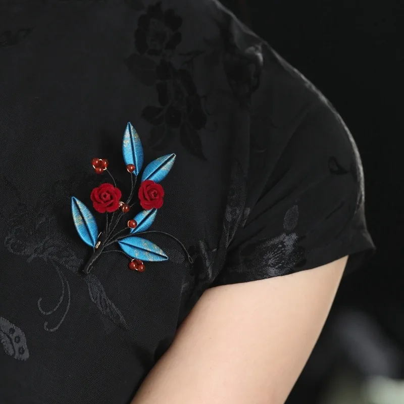 

High End Stylish Vintage Elegant Cheongsam Pin Brooch Decorative Neo Chinese Clothing Accessory Daily Wear Corsages for Women