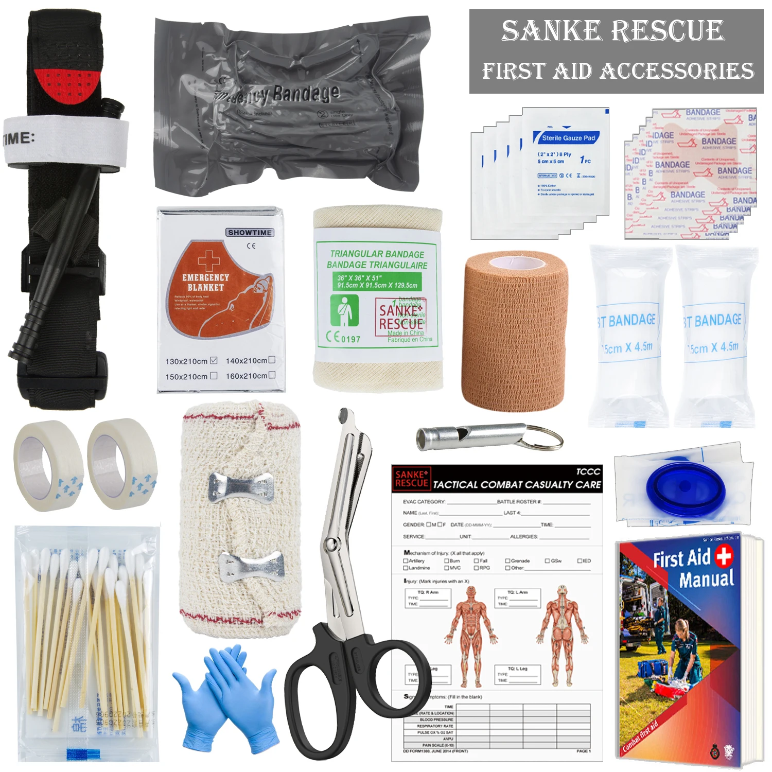 Survival First Aid Accessories Survival Military Full Set Outdoor Gear Emergency Kits Trauma Bag Camping Hiking IFAK Adventures