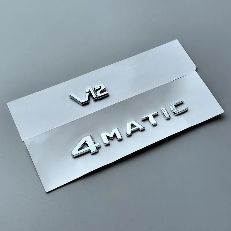 Tiny V12 4matic ABS Car Emblem Badge for Mercedes Benz S500 S600 S65L Center Console Fob Logo Car Accessory Sticker Sharp Flat