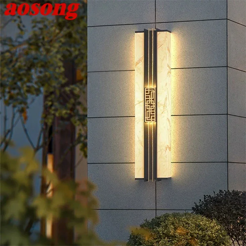 

AOSONG Contemporary LED Outdoor Wall Lamps Electric Simplicity Waterproof Balcony Hallway Courtyard Villa Gate Hotel