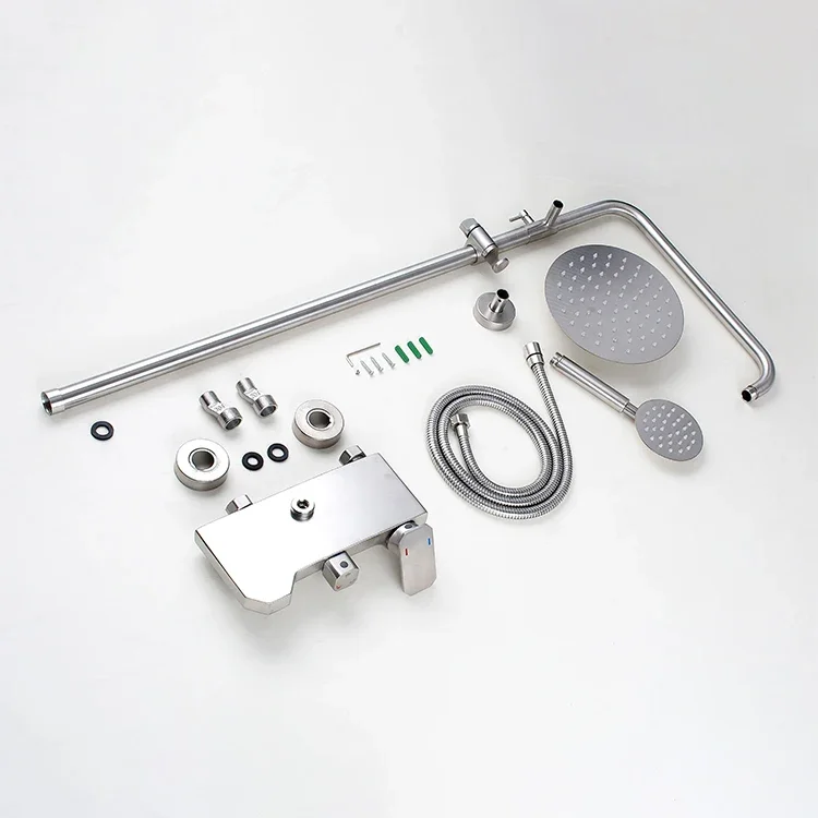 

L Черный Нержавеющая сталь 304, три функции, настенный смеситель для душа в отеле, набор Q