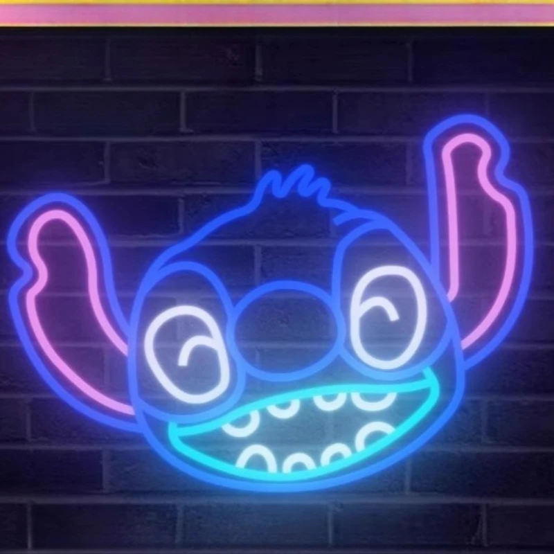 

Stitch Disney Lilo Cartoon LED Neon Sign for Bedroom Party Decor Lighting Character Wall Art Gift for Fans Home Bar Gaming Room