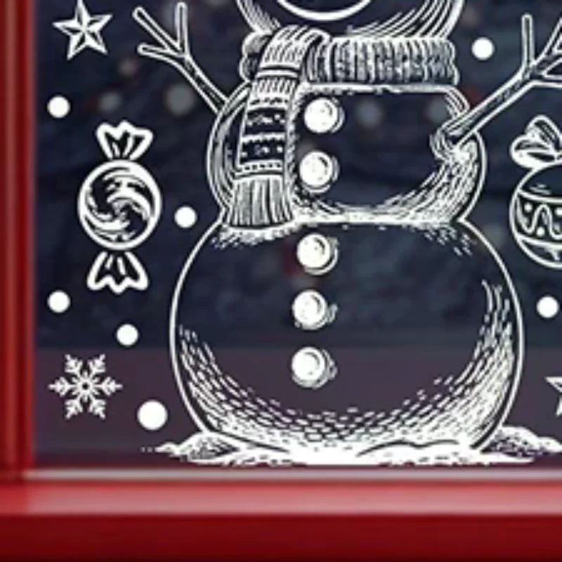 Weihnachtsaufkleber Winter Schneeflocke Elch Statische Aufkleber Weihnachten Party Supplies Anhänger Geschenkbox Fensteraufkleber