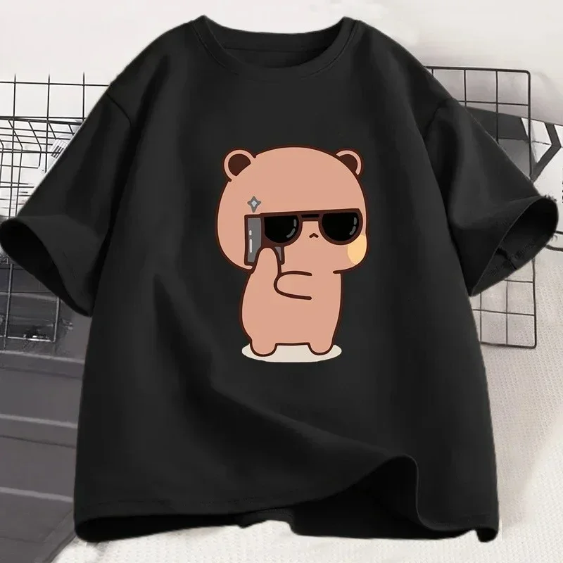 Bubu Dudu Couple T-shirt Panda is Spy Love Activity Couple T-shirt Cute Match Coton T-shirt Women's Valentine's Day Gift