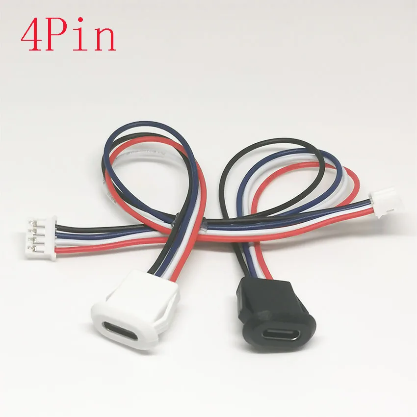 

1PCS 4Pin USB-C Type Waterproof USB Connector Direct compression female base Female Socket Charging Interface With Welding Wire