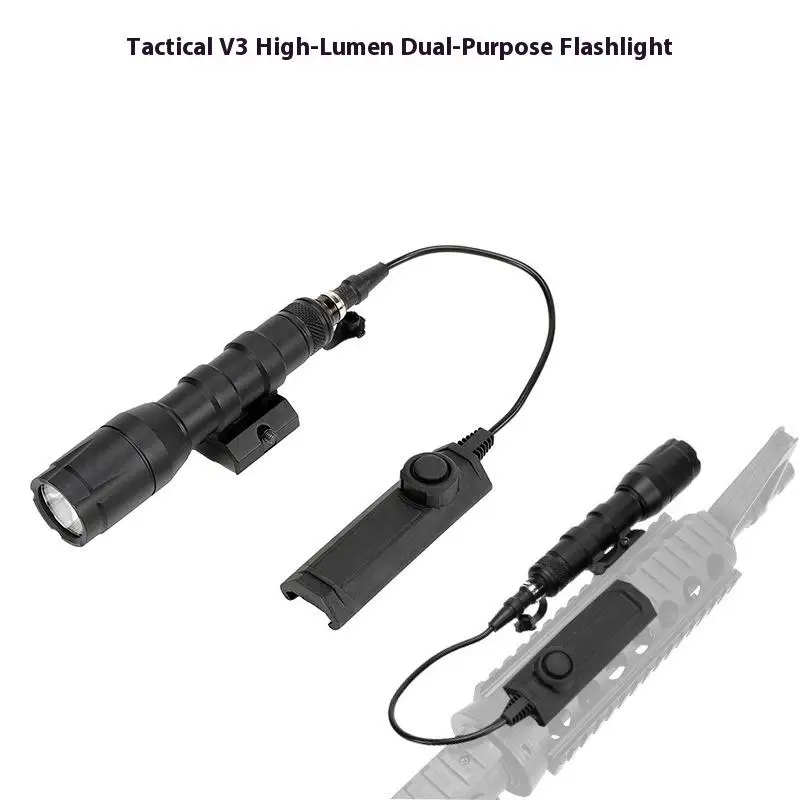 lampe-de-poche-tactique-v3-lumiere-forte-rail-d'adaptation-controle-de-la-ligne-arriere-du-souris-tir-au-cyclisme-en-plein-air