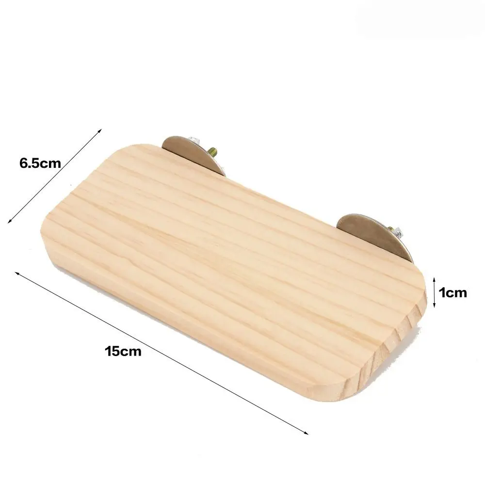 Wood Square Stand Platform Cage Board Hamster Chinchilla Pet Springboard Hamster Branch Perches for Bird Cage Toys