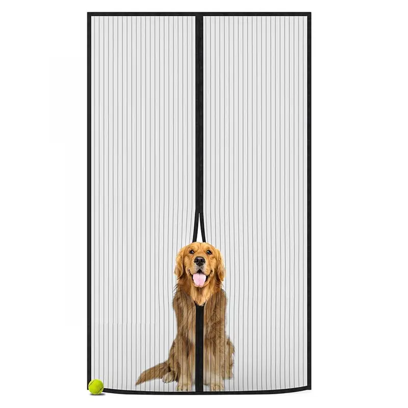 Easy Install, Magnetic Screen Door Mesh 1Pc-120X210cm-Self-Sealing, Pet Tested, Hands-Free Entry, Keeps Bugs Out