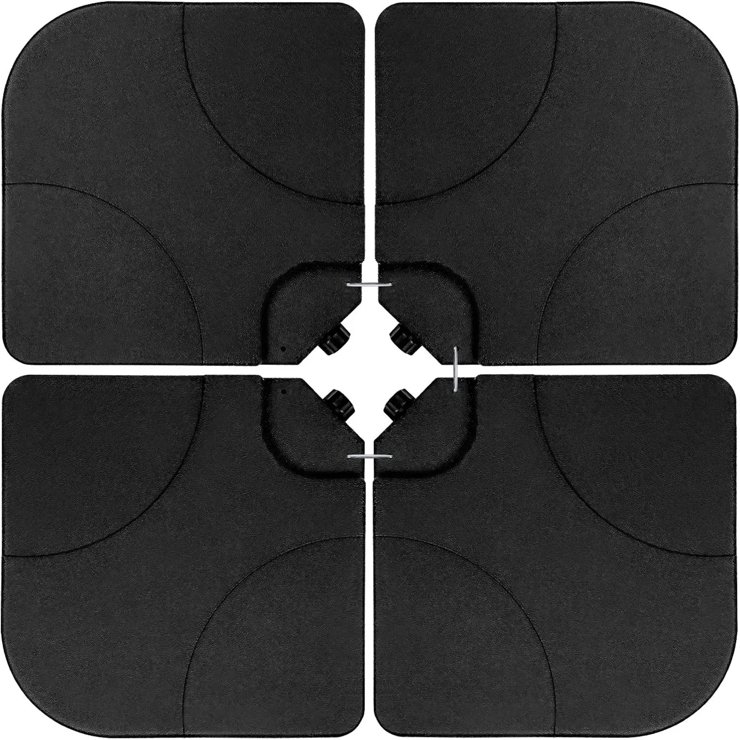 

Комплект из 4-х секций: консольный зонт для патио с отдельно стоящей стойкой, грузоподъемными утяжелителями с U-образным креплением и квадратным основанием