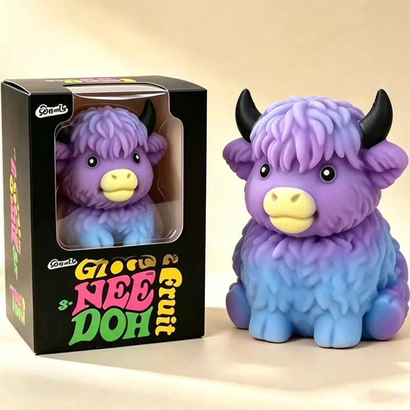 Scottish Highland Cow Squishy Slow Rebound Anxiety Relief Fidget Toy,Squishy Toys,Kid Toys,Juegos Para Niños,Cheese Squishy