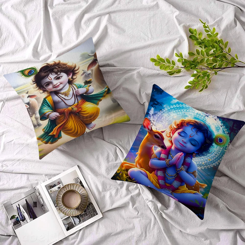 

Bal Krishna AnimePillowcase Toon Gift Cushion Cover Bedroom Home Sofa Chair Seat Decor Pillow Case