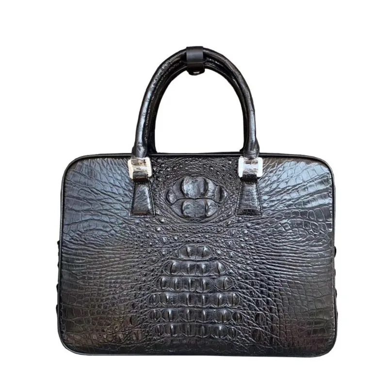 Sac à Main en Cuir de Crocodile Thaïlandais pour Homme, Étui à Bombes, Décontracté, True Backbone, Business, Bureau