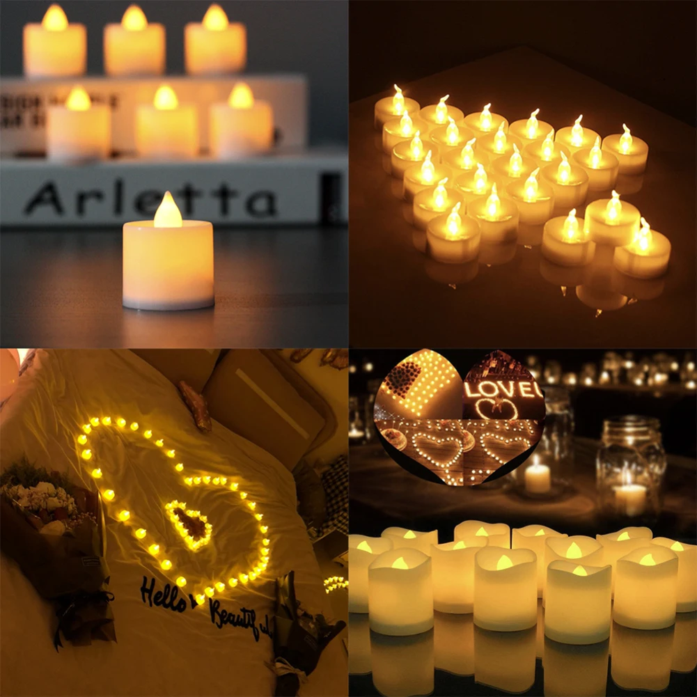 30X 50X LED Candle Mini Multicolor Lamp Lilin Lampu Flameless Tea Light Home Romantic Wedding Birthday Decoration Ligthing