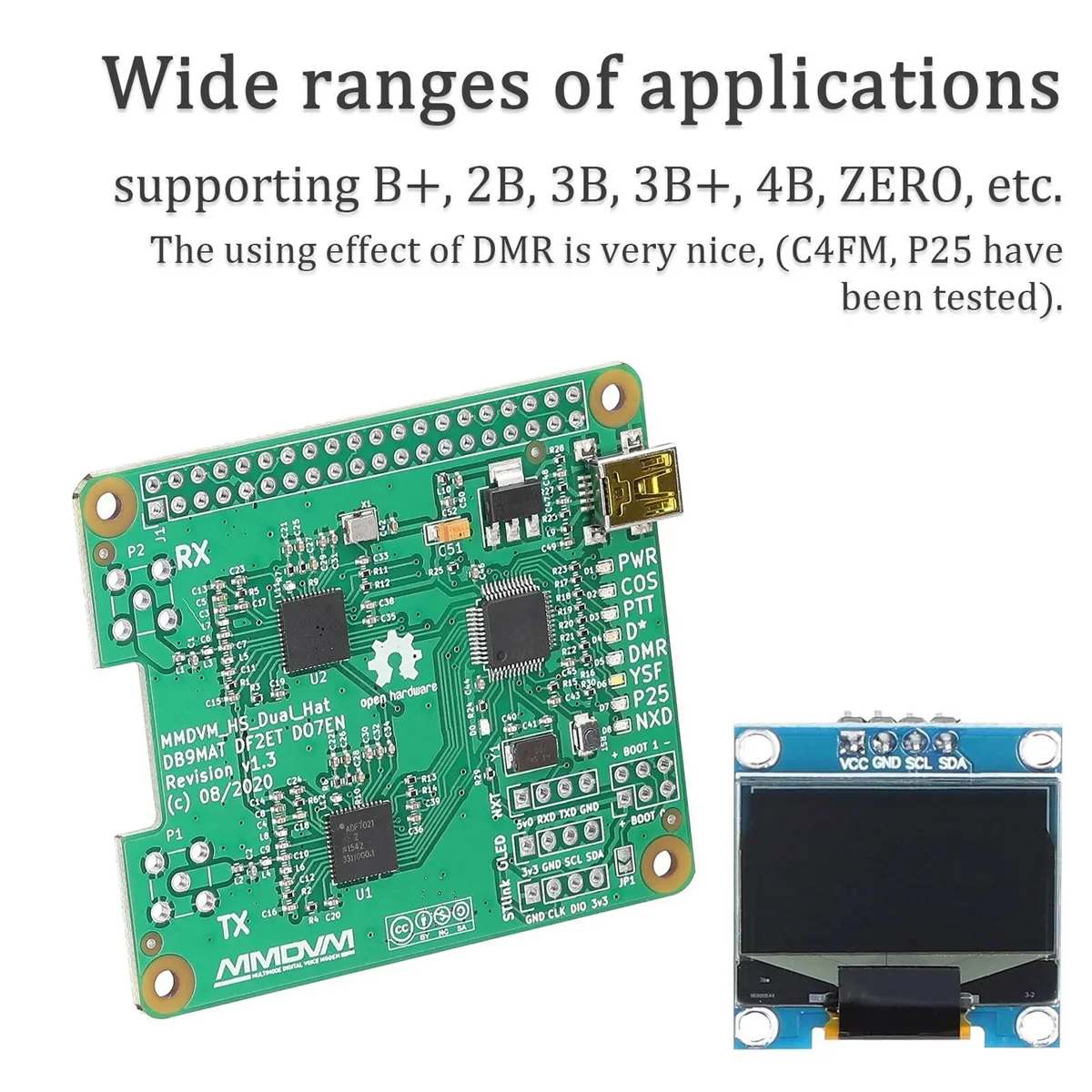 MMDVM Duplex Hotspot Board with OLED Screen for Raspberry Pi