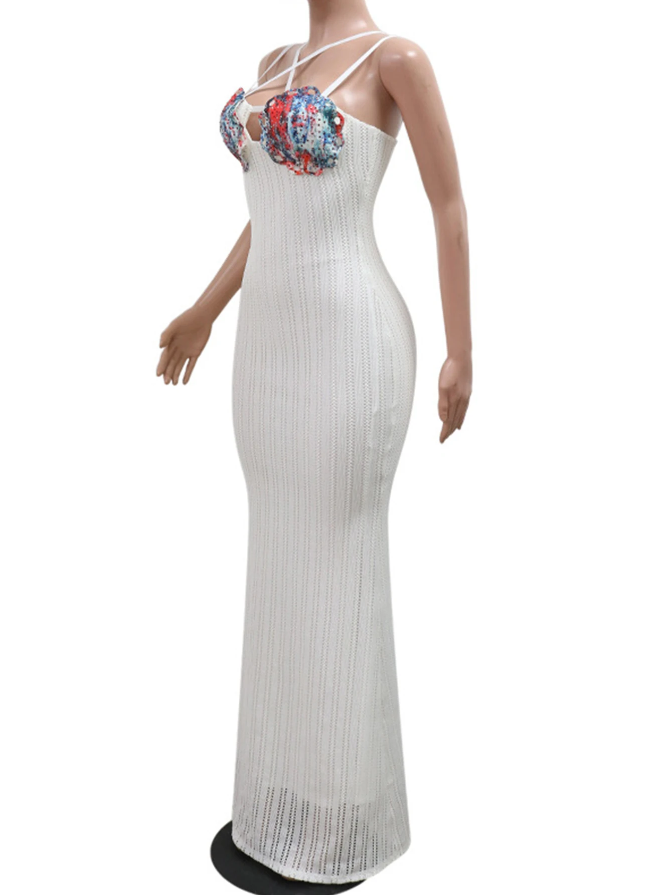 Sexy witte backless strass maxi zomerjurk vrouwen elegante luxe party lange jurken bodycon verjaardag avondjurk vestidos